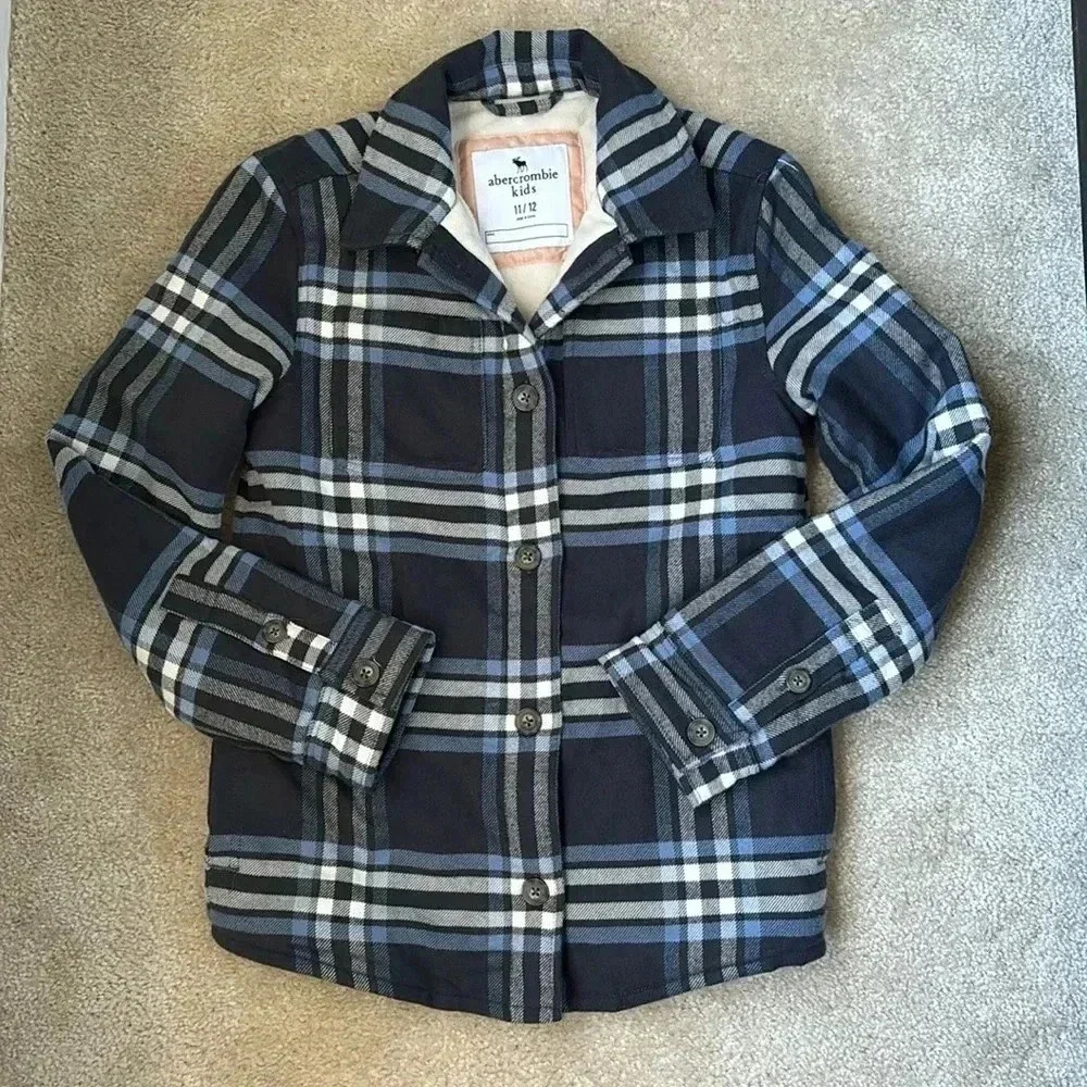 EUC Abercrombie kids Flannel Coat